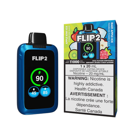Flip 2 Apple Kiwi Ice And Razz Apple Ice Disposable Vape Disposable Flip Bar