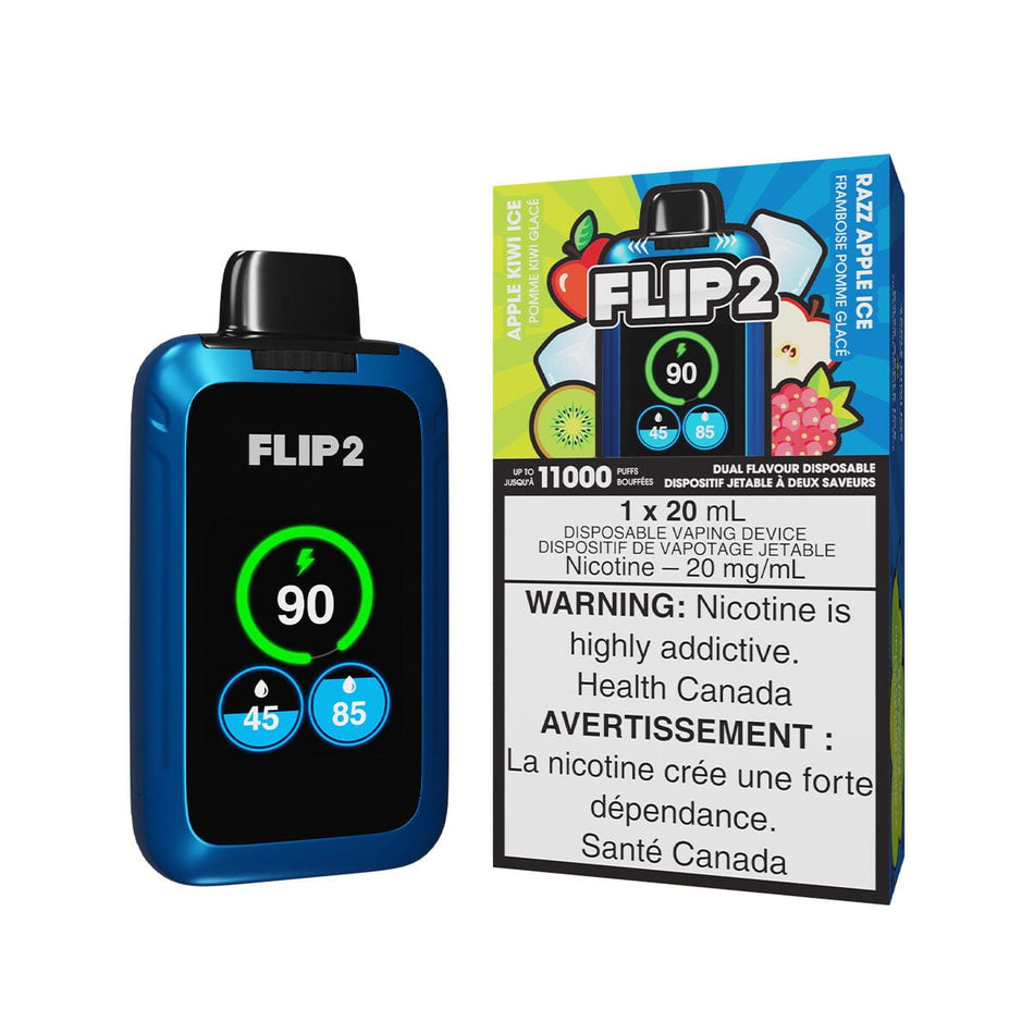 Flip 2 Apple Kiwi Ice And Razz Apple Ice Disposable Vape Disposable Flip Bar