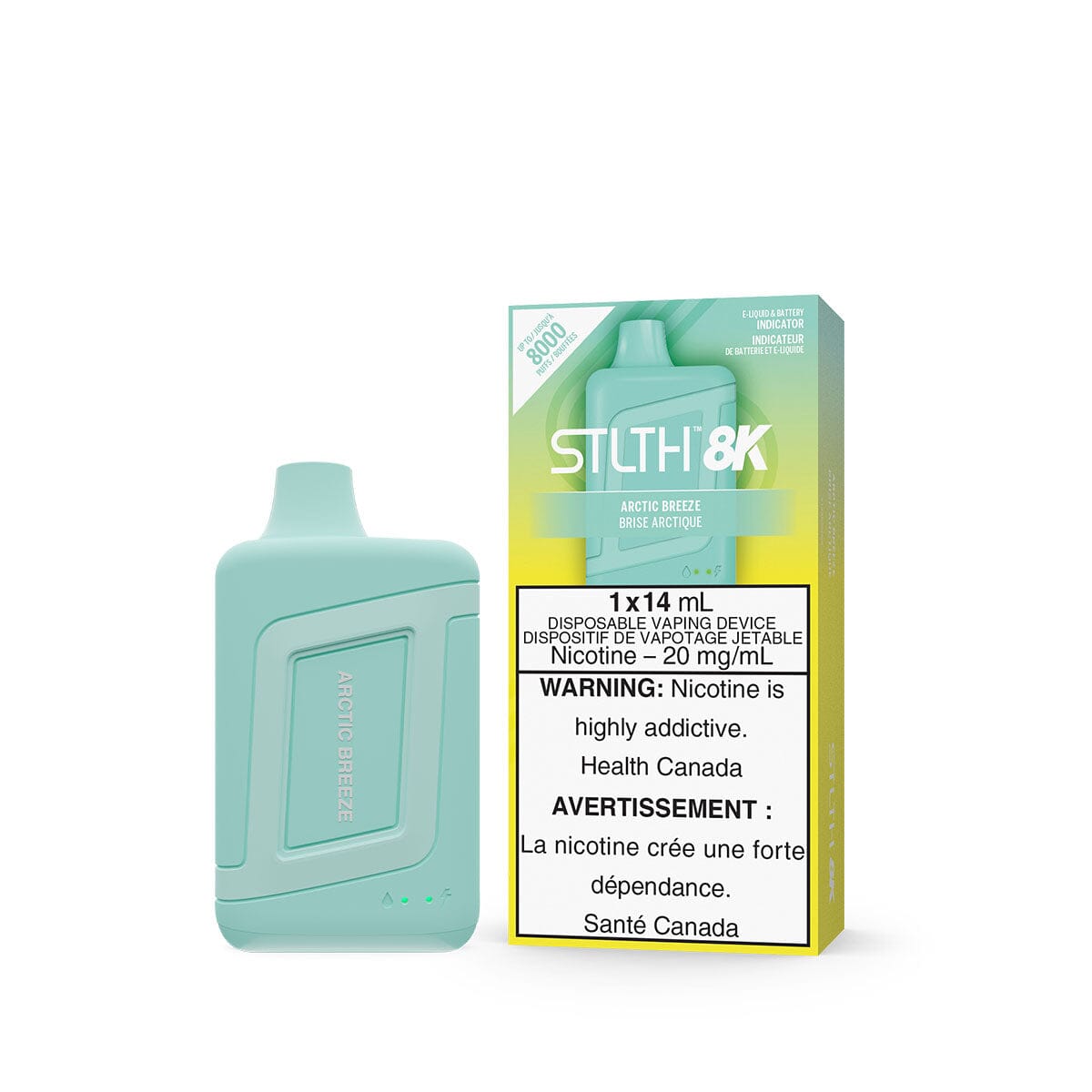 Arctic Disposable Vape STLTH 8K Arctic Breeze Disposable Vape Arctic Icy  FLUM Pebble Vape