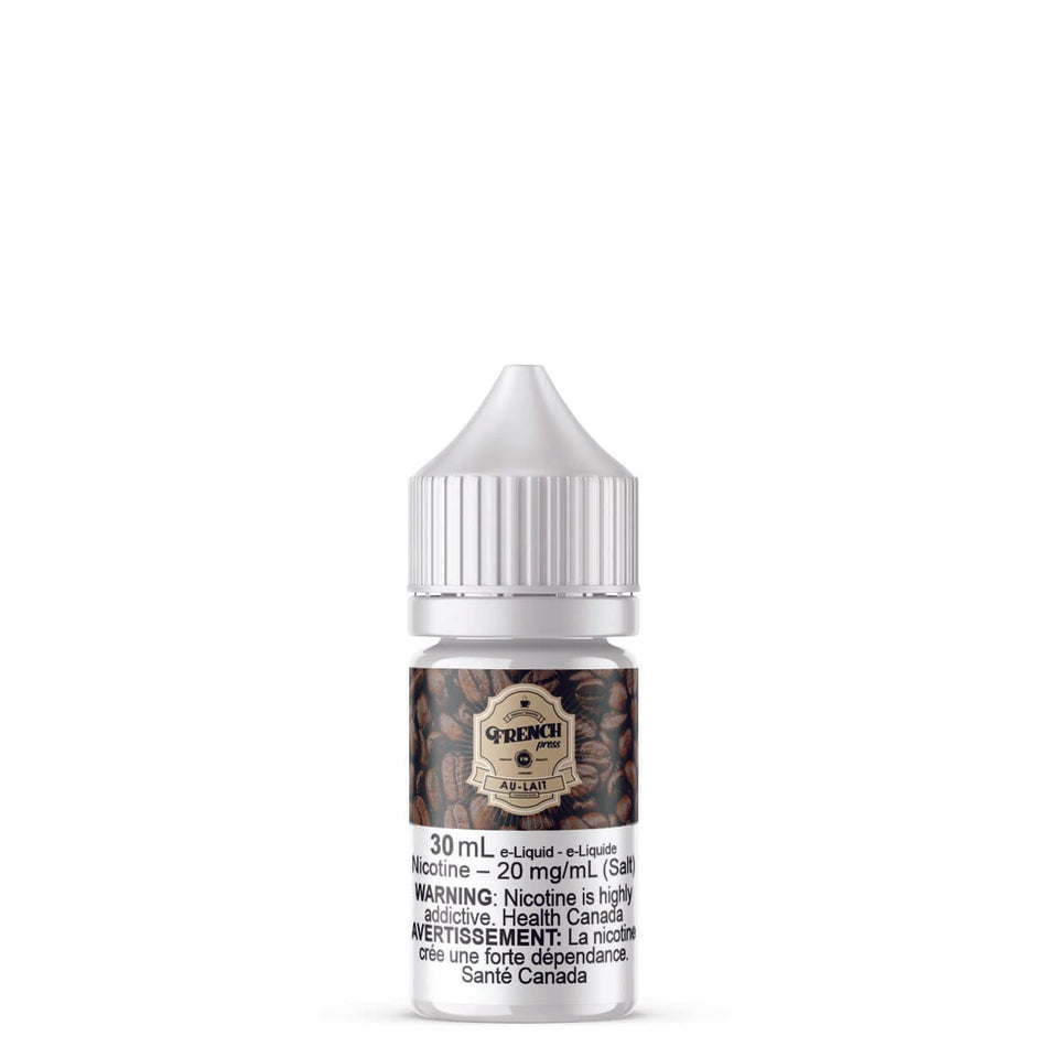 French Press Au-Lait Salt Nic E Liquid E-Liquid French Press Salted 30mL 10mg/mL