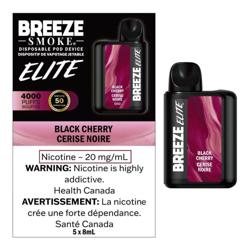 Breeze Elite 4000 Black Cherry Disposable Vape Pen Disposable Breeze