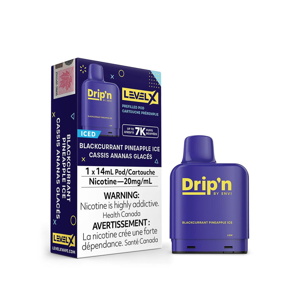 Drip'n Level X Blackcurrant Pineapple Ice Disposable Vape Pod Disposable Drip'n