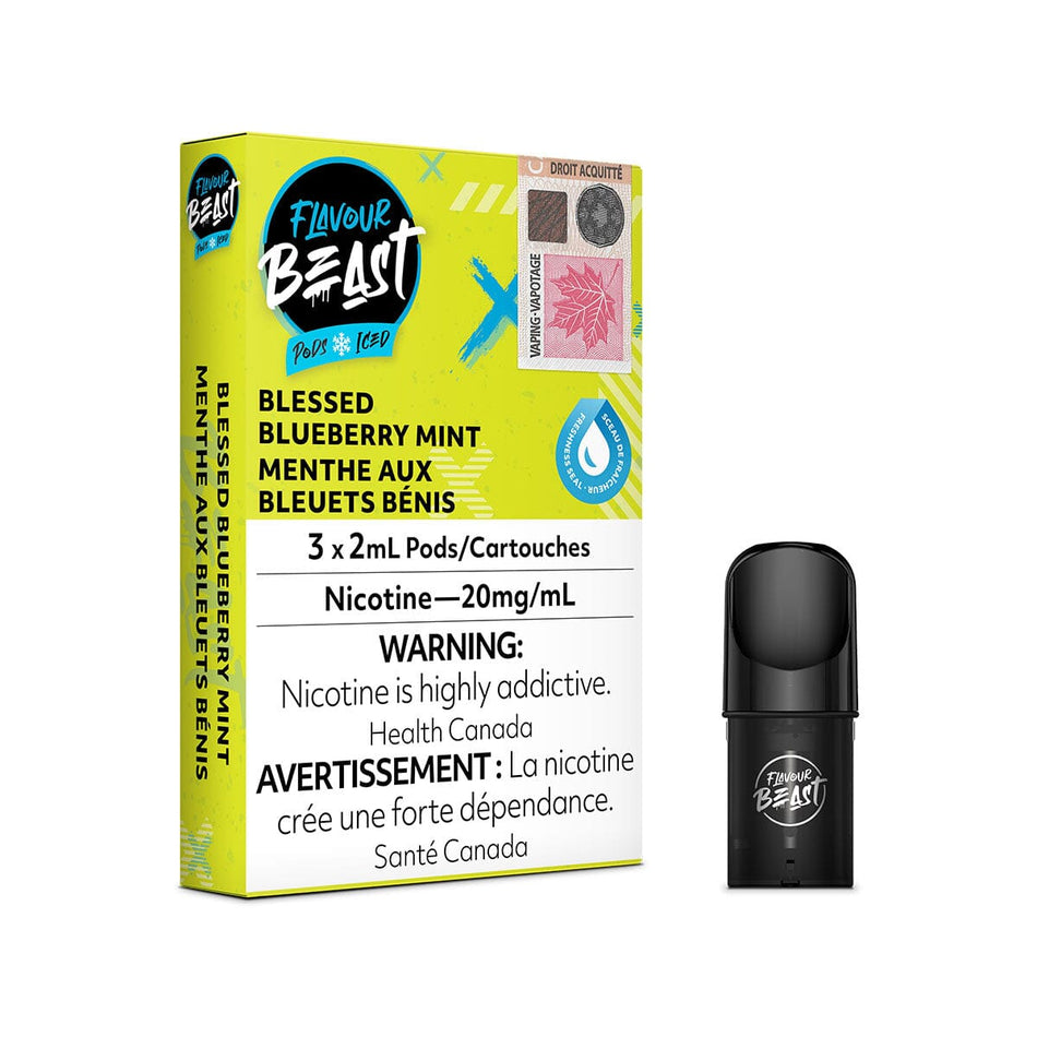STLTH Compatible Flavour Beast Blessed Blueberry Mint Iced Vape Pods Pre-filled Pod Flavour Beast