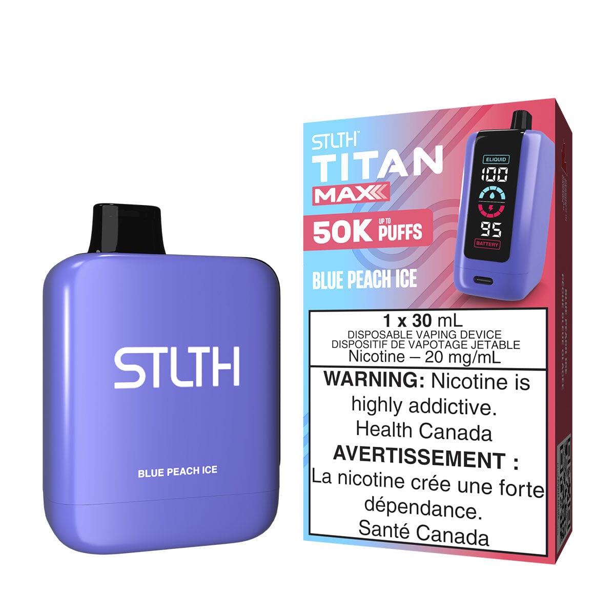 STLTH Titan Max Blue Peach Ice Disposable Vape Disposable STLTH