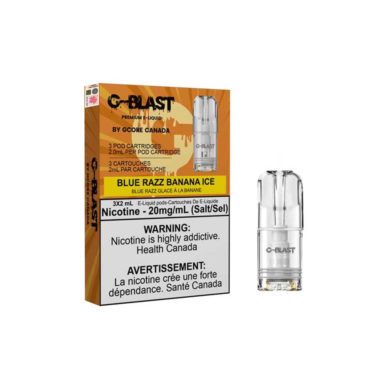 Stlth Compatible G-Blast Blue Razz Banana Ice Vape Pods Pre-filled Pod Gcore
