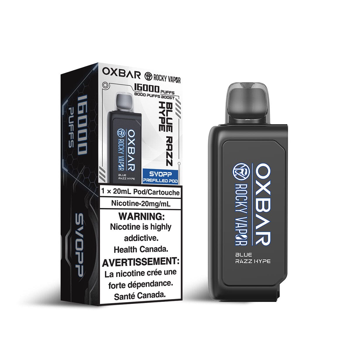 Svopp Rocky Vapor Oxbar Blue Razz Hype Disposable Vape Pod Disposable Oxbar