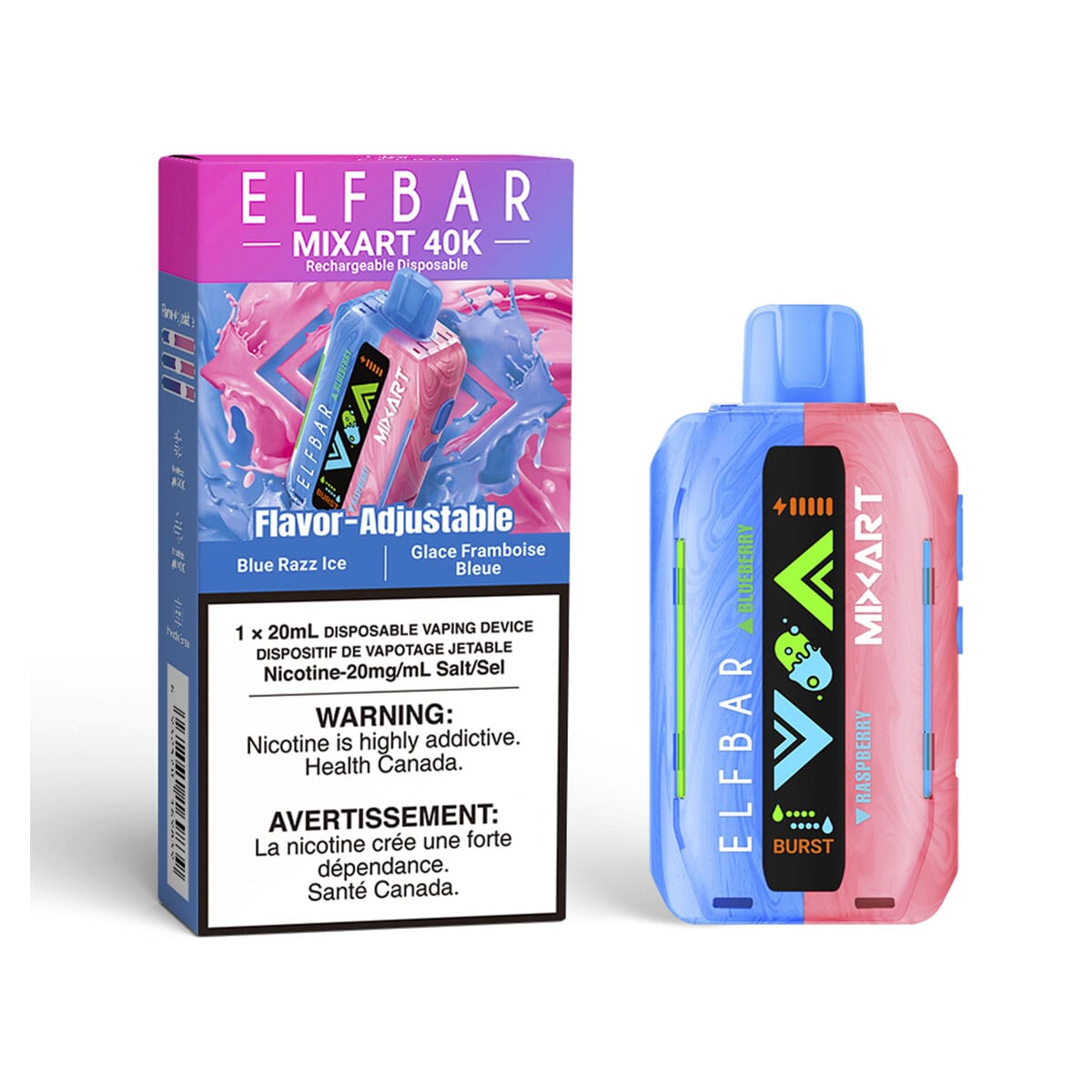 Elf Bar MixArt 40K Blue Razz Ice Disposable Vape – 40,000 Puffs – VapeMeet