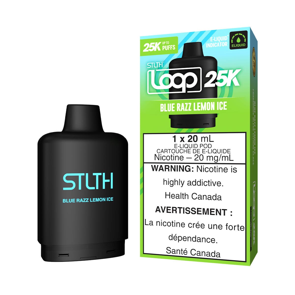 STLTH Loop 25K Blue Razz Lemon Ice Disposable Vape Pod Disposable STLTH