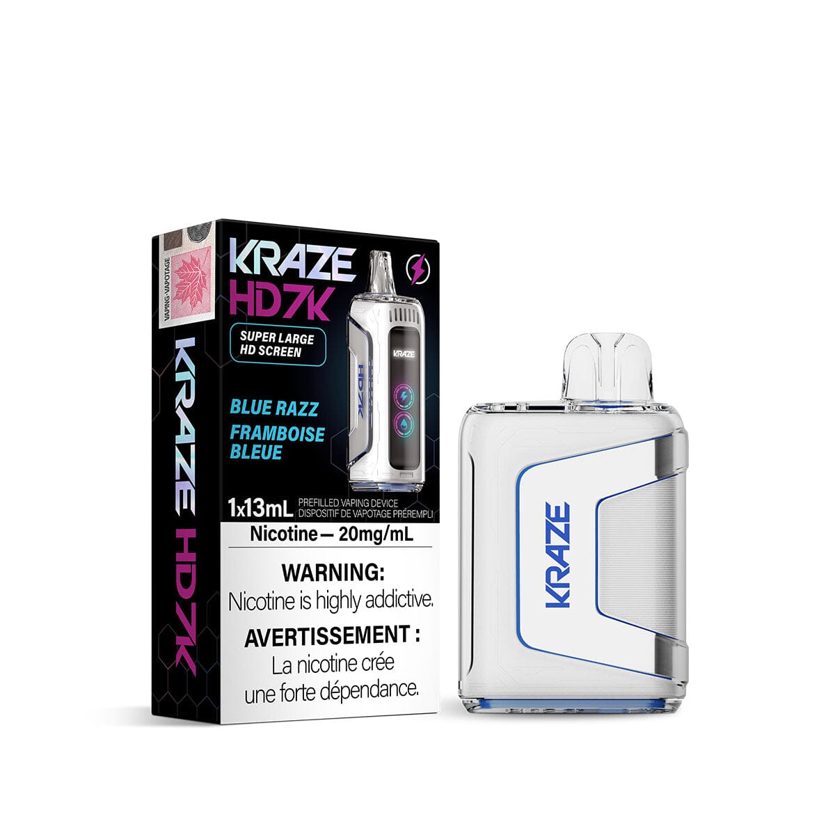 Kraze HD 7000 Blue Razz Disposable Vape Pen Disposable Kraze