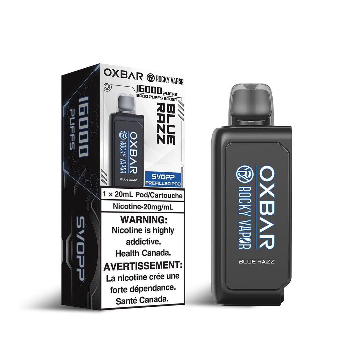 Svopp Rocky Vapor Oxbar Blue Razz Disposable Vape Pod Disposable Oxbar