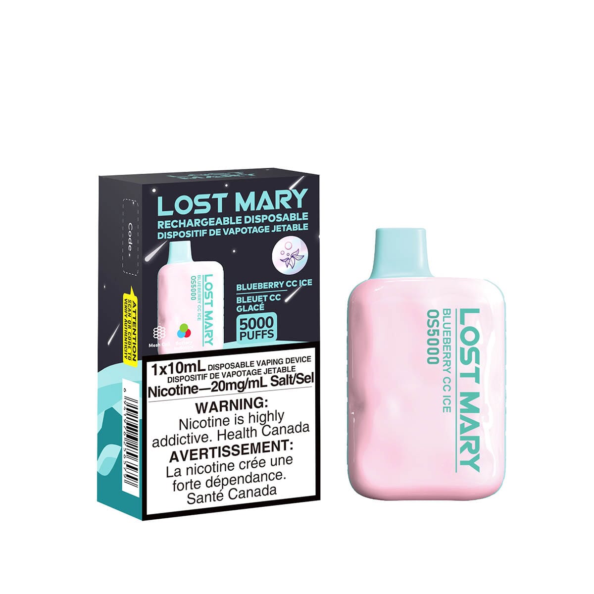 Lost Mary OS5000 Blueberry CC Ice Disposable Vape Pen Disposable Lost Mary
