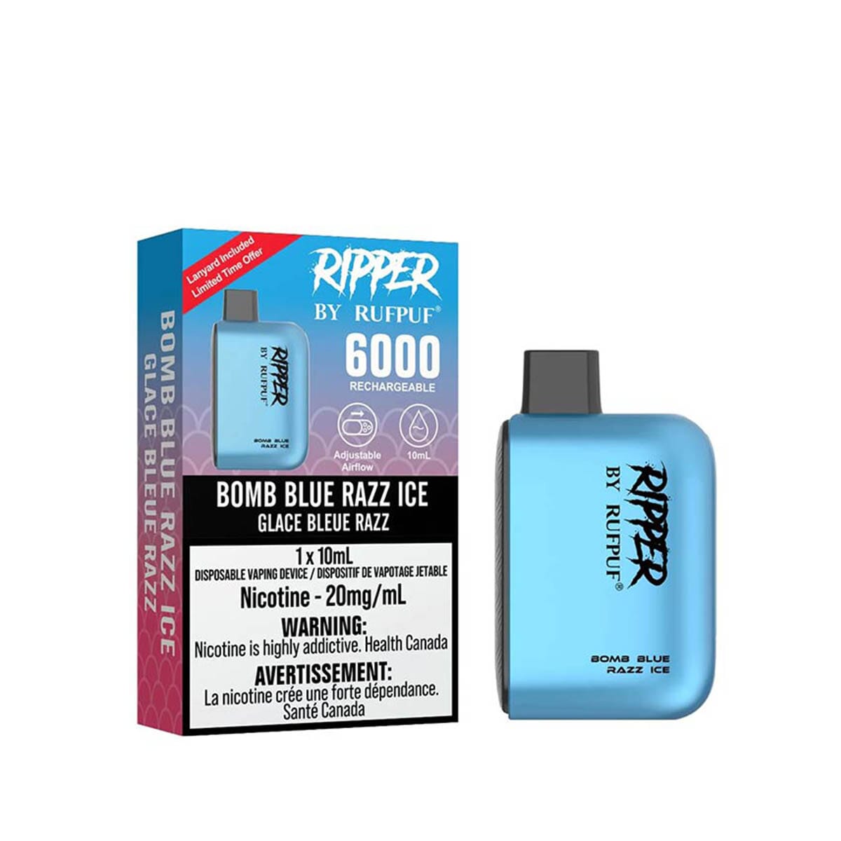 ripper vapes blue diamond Ripper by RUFPUF 6000 Bomb Blue Razz Ice Disposable Vape