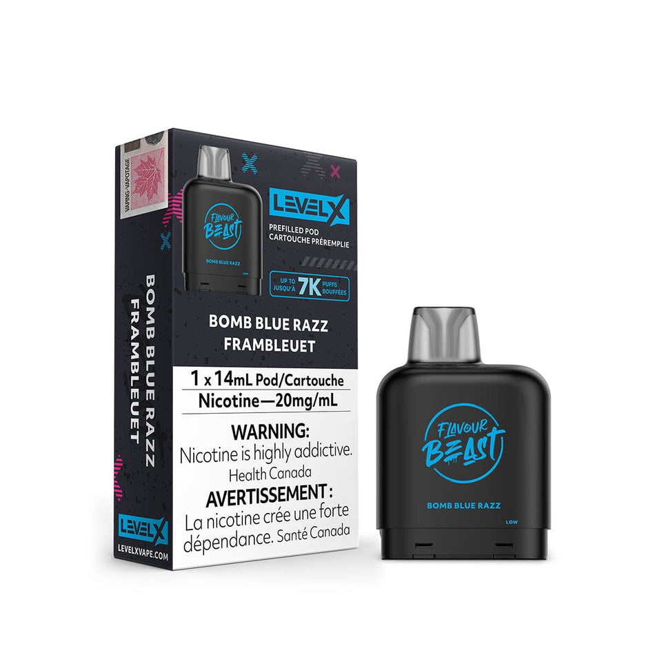 Flavour Beast Level X Bomb Blue Razz Disposable Vape Pod Disposable Flavour Beast
