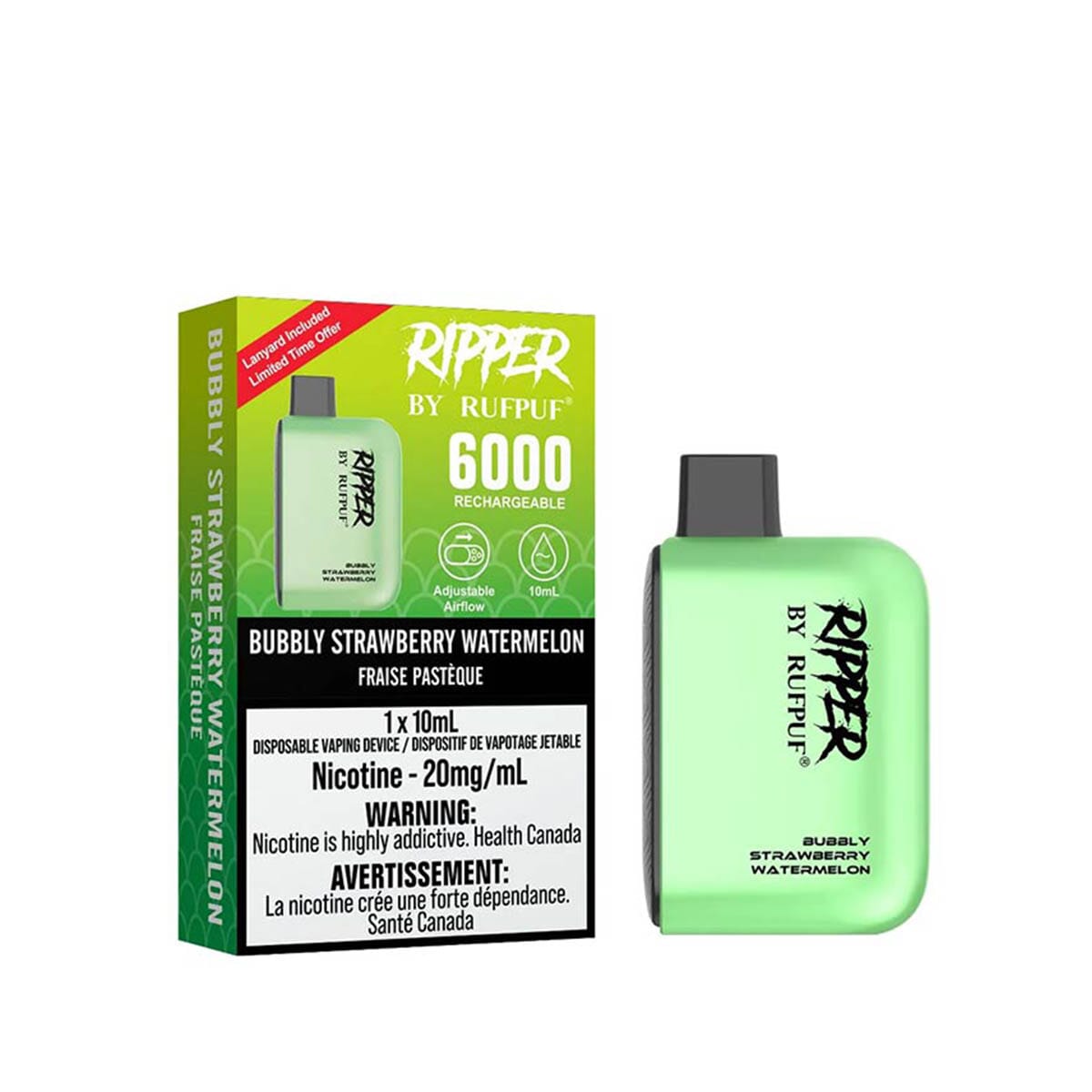 Ripper by RUFPUF 6000 Bubbly Strawberry Watermelon Disposable Vape | VapeMeet Ripper by RUFPUF 6000 Bubbly Strawberry Watermelon Disposable Vape | VapeMeet