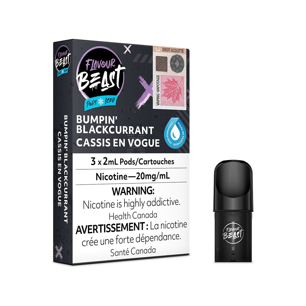 STLTH Compatible Flavour Beast Bumpin' Blackcurrant Iced Vape Pods Pre-filled Pod Flavour Beast
