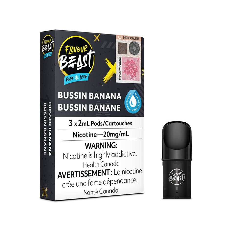 STLTH Compatible Flavour Beast Bussin Banana Iced Vape Pods Pre-filled Pod Flavour Beast