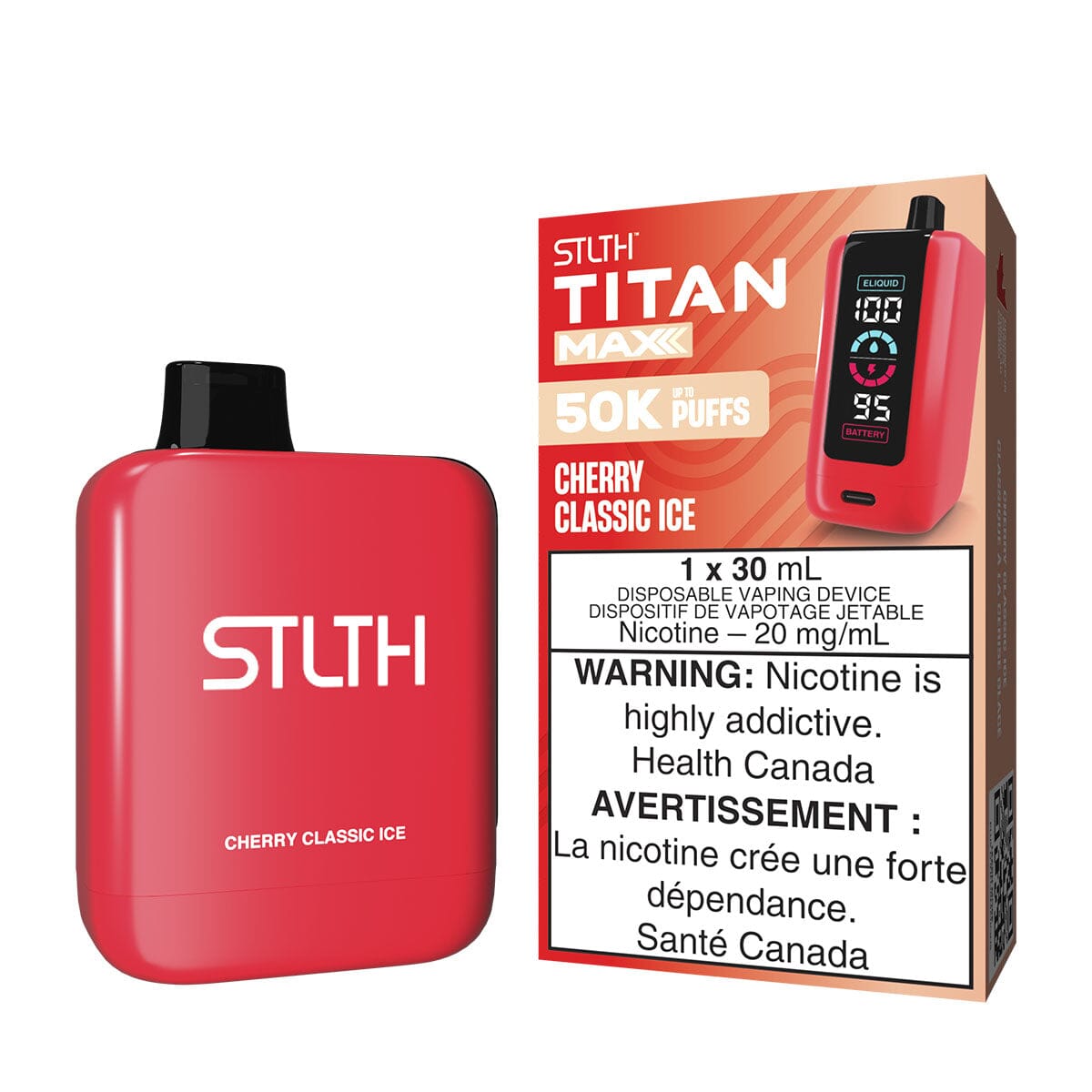 STLTH Titan Max Cherry Classic Ice Disposable Vape Disposable STLTH