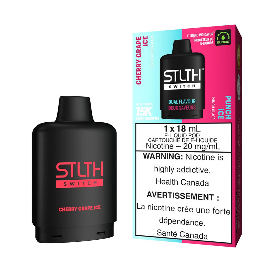 STLTH Switch Cherry Grape Ice and Punch Ice Disposable Vape Pod Disposable STLTH