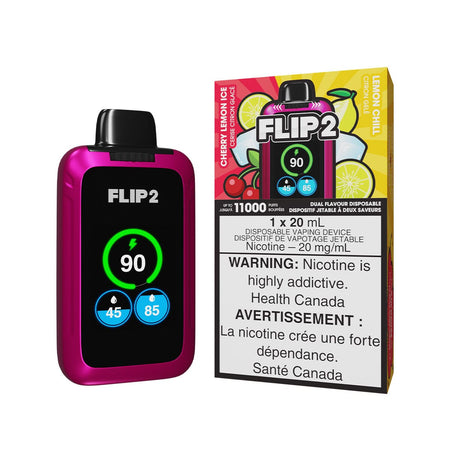 Flip 2 Cherry Lemon Ice And Lemon Chill Disposable Vape Disposable Flip Bar