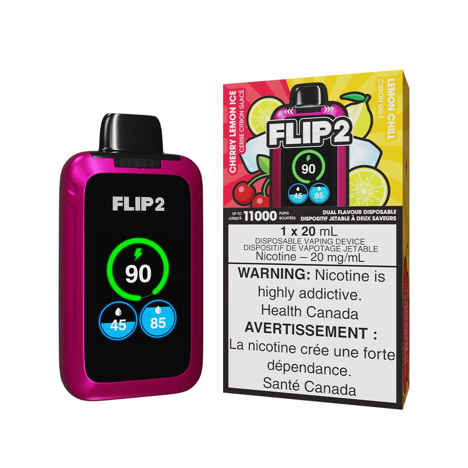 Flip 2 Cherry Lemon Ice And Lemon Chill Disposable Vape Disposable Flip Bar
