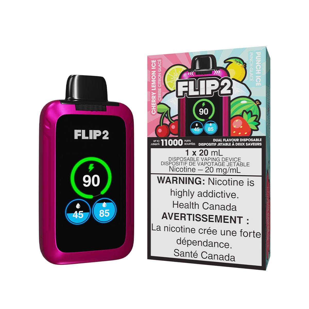Flip 2 Cherry Lemon Ice And Punch Ice Disposable Vape