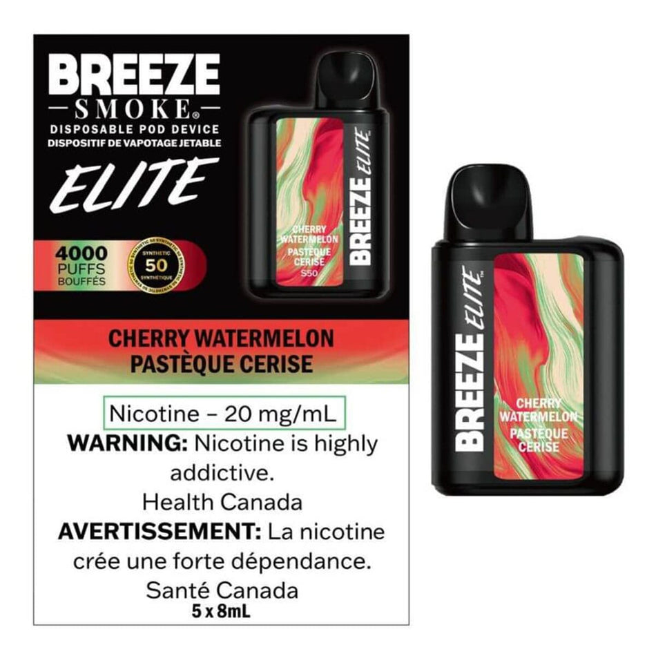 Breeze Elite 4000 Cherry Watermelon Disposable Vape Pen Disposable Breeze
