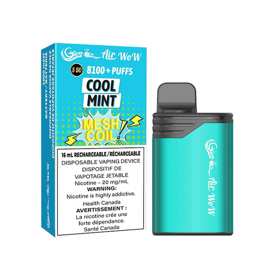 Genie Air Wow 8100 Cool Mint Disposable Vape Pen Disposable Genie Air Wow 8100