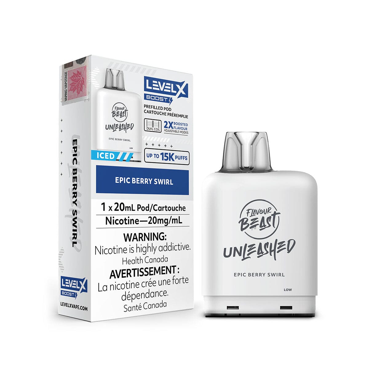 Level X Flavour Beast Unleashed Boost Epic Berry Swirl Disposable Vape Pod Disposable Level X