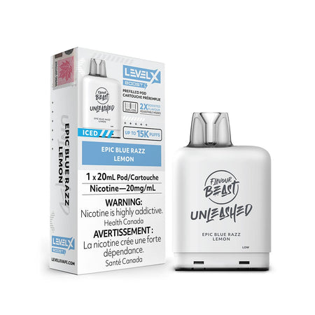Level X Flavour Beast Unleashed Boost Epic Blue Razz Lemon Disposable Vape Pod Disposable Level X