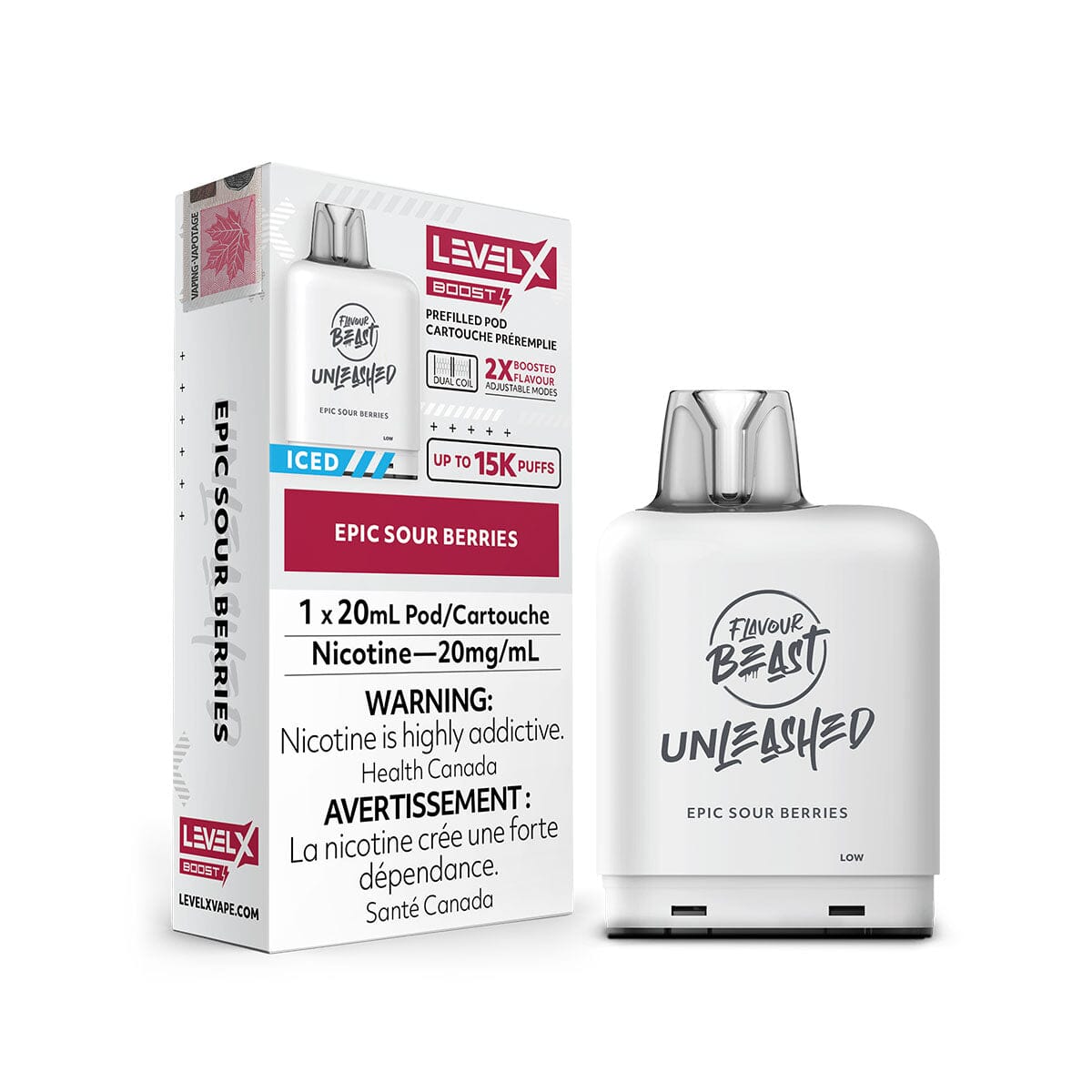 Level X Flavour Beast Unleashed Boost Epic Sour Berries Disposable Vape Pod Disposable Level X