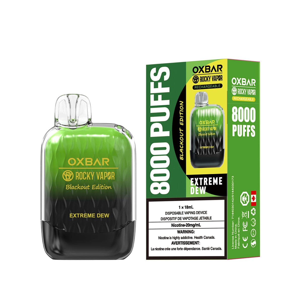 Oxbar G8000 Extreme Dew Disposable Vape Pen Disposable Oxbar