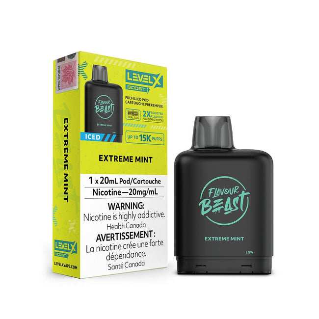 Flavour Beast Boost Level X Extreme Mint Iced Disposable Vape Pod Disposable Level X 