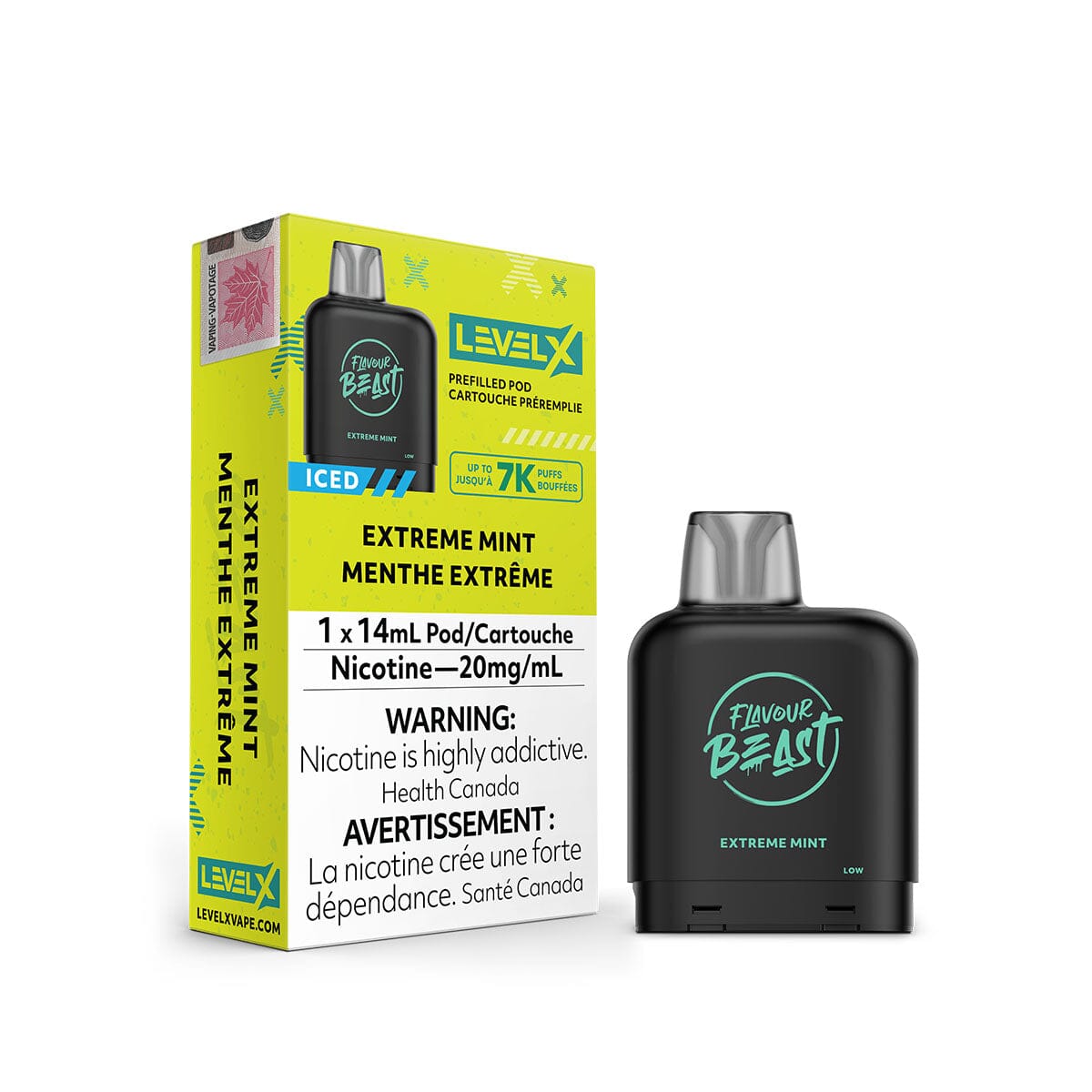 Flavour Beast Level X Extreme Mint Iced Disposable Vape Pod Disposable Flavour Beast
