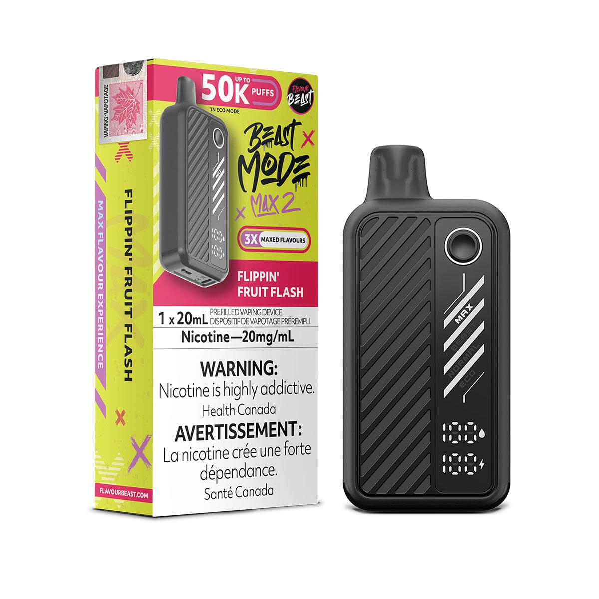 Flavour Beast Beast Mode Max 2 Flippin Fruit Flash Disposable Vape Disposable Flavour Beast