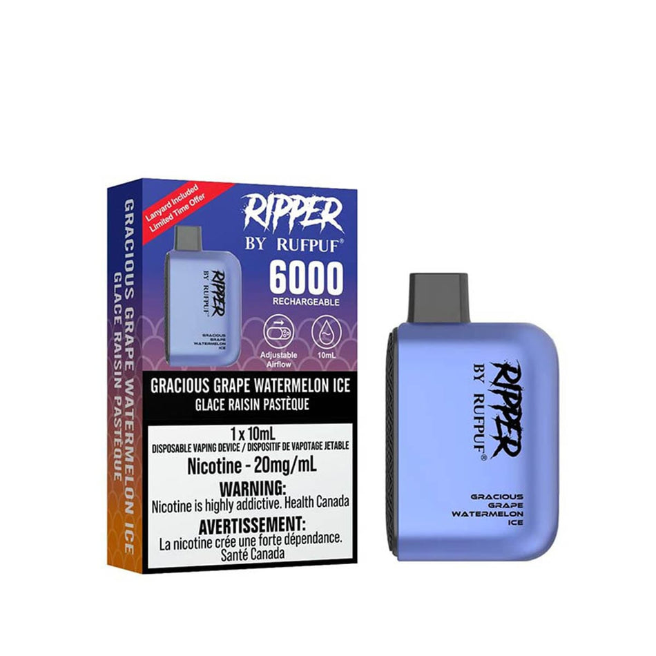 Gcore RUFPUF 6000 Gracious Grape Watermelon Ice Disposable Vape Pen Disposable Gcore RUFPUF 6000