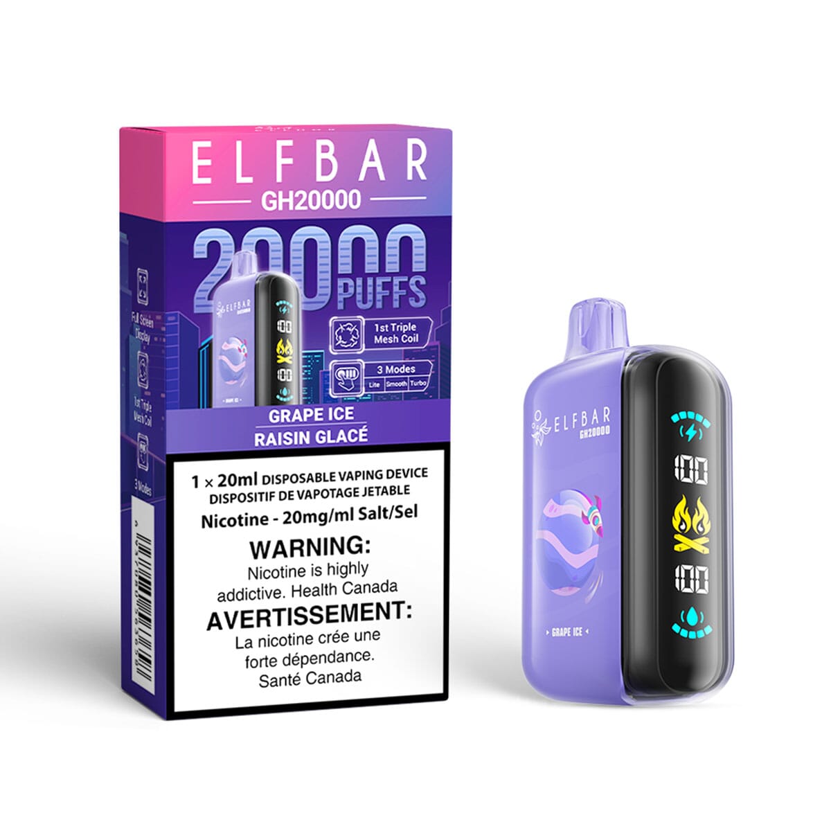 Elf Bar GH20K Grape Ice Disposable Vape Disposable Elf Bar