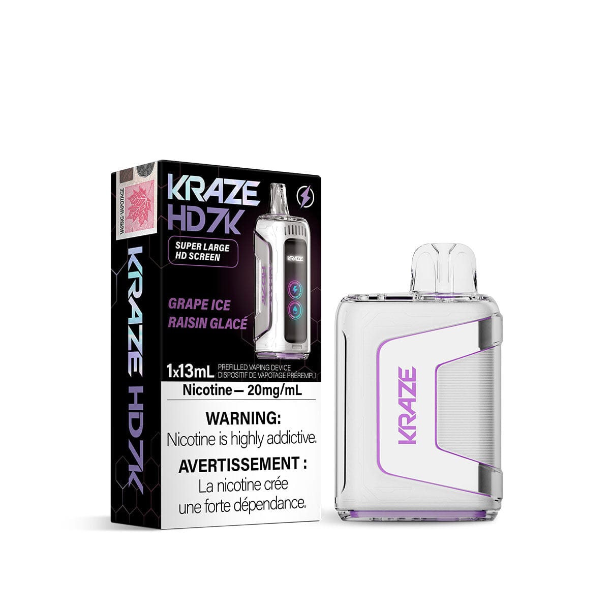 Kraze HD 7000 Grape Ice Disposable Vape Pen Disposable Kraze