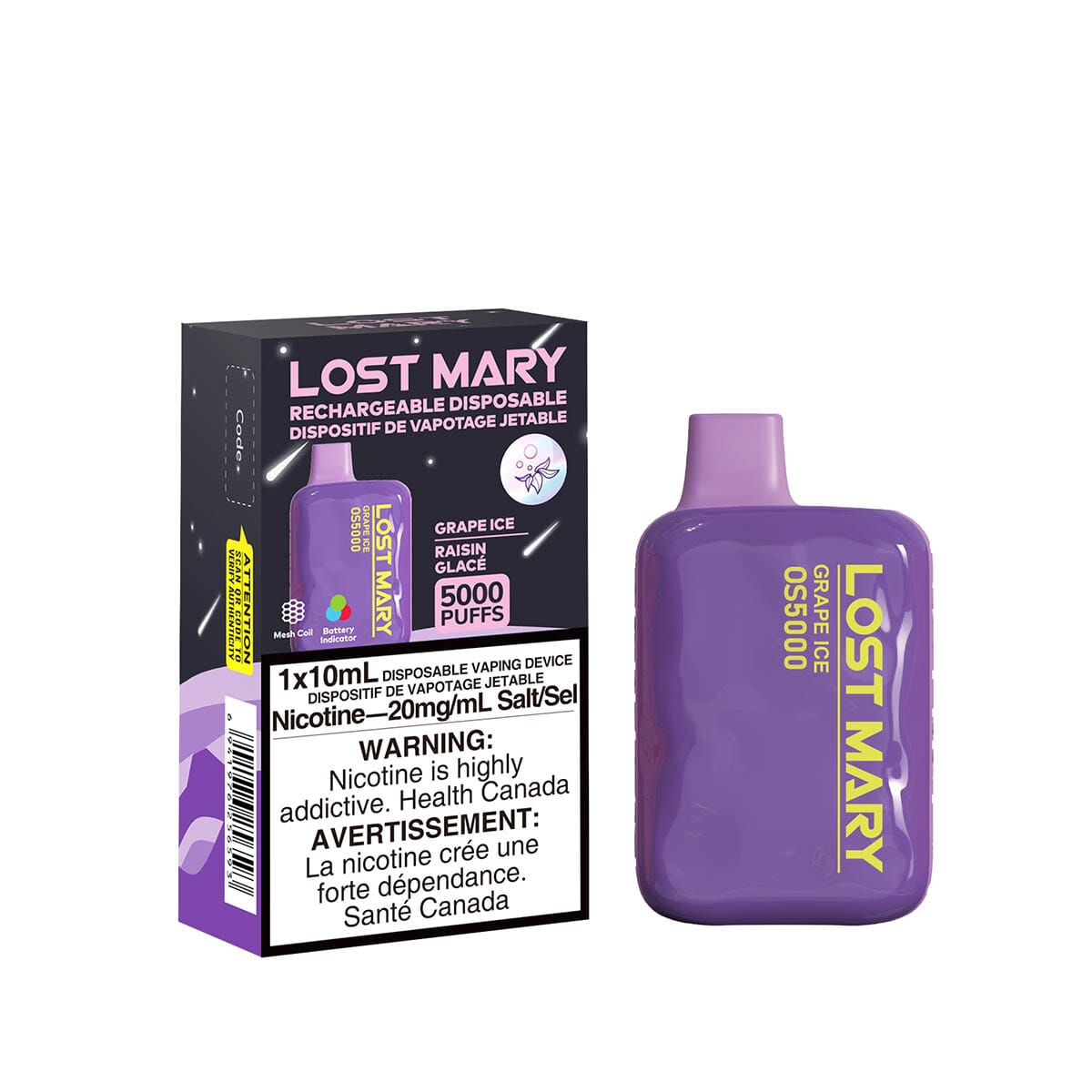 Lost Mary OS5000 Grape Ice Disposable Vape Pen
