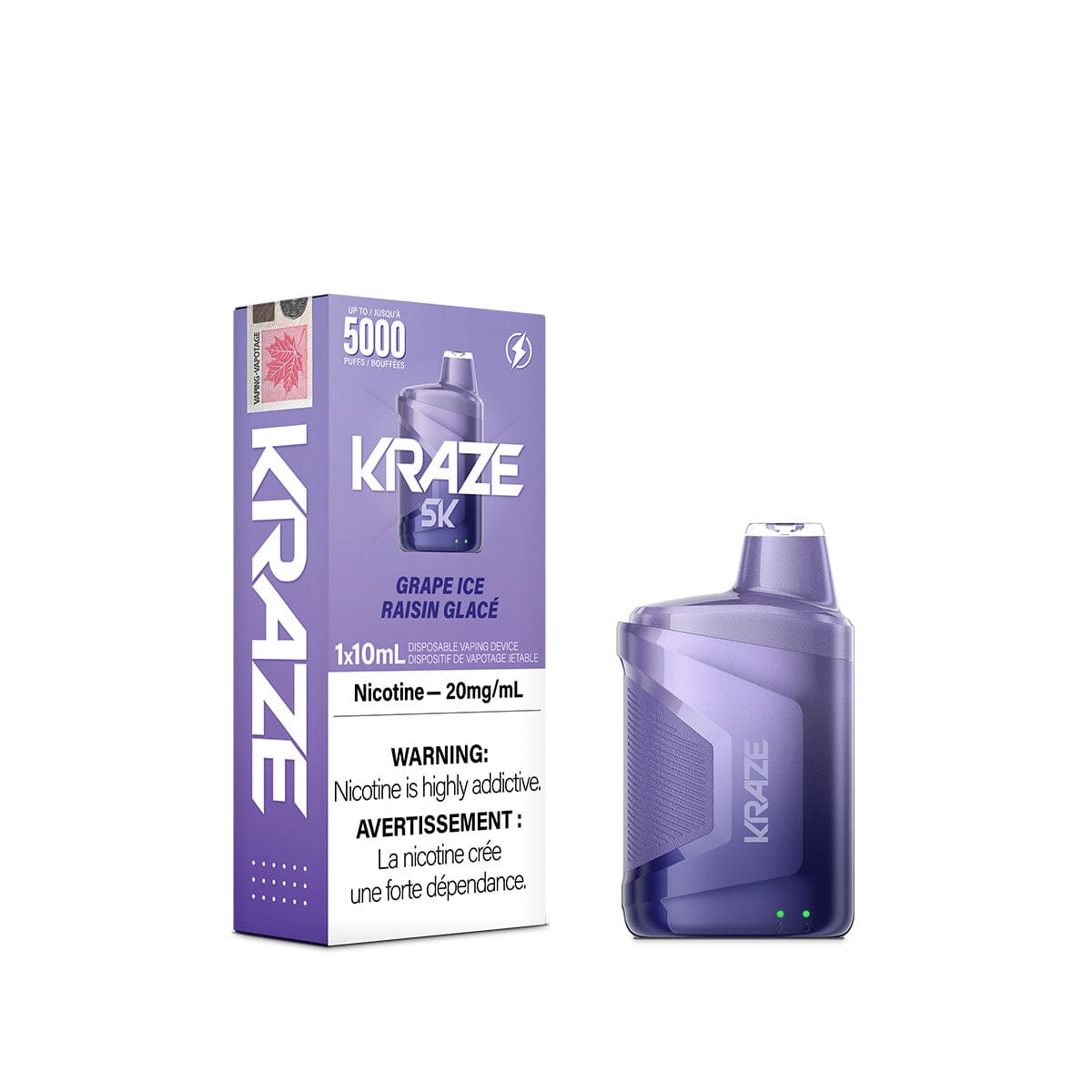 Kraze 5000 Grape Iced Disposable Vape Pen Disposable Kraze