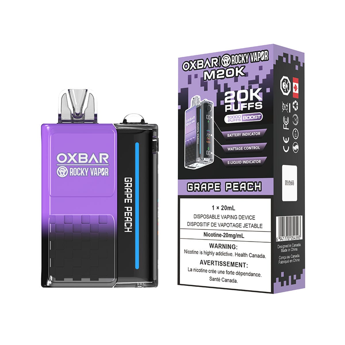 Oxbar M20K Grape Peach Disposable Vape Disposable Oxbar