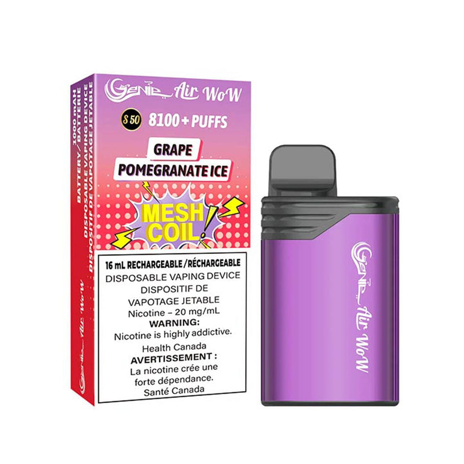 Genie Air Wow 8100 Grape Pomegranate Disposable Vape Pen Disposable Genie Air Wow 8100