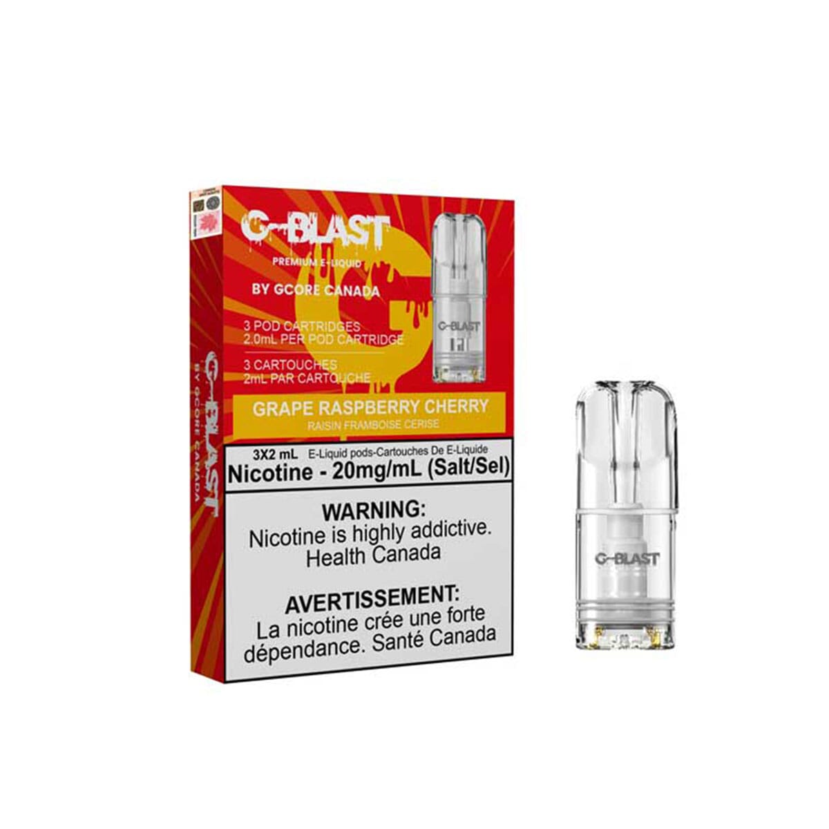 Stlth Compatible G-Blast Grape Raspberry Cherry Vape Pods Pre-filled Pod Gcore