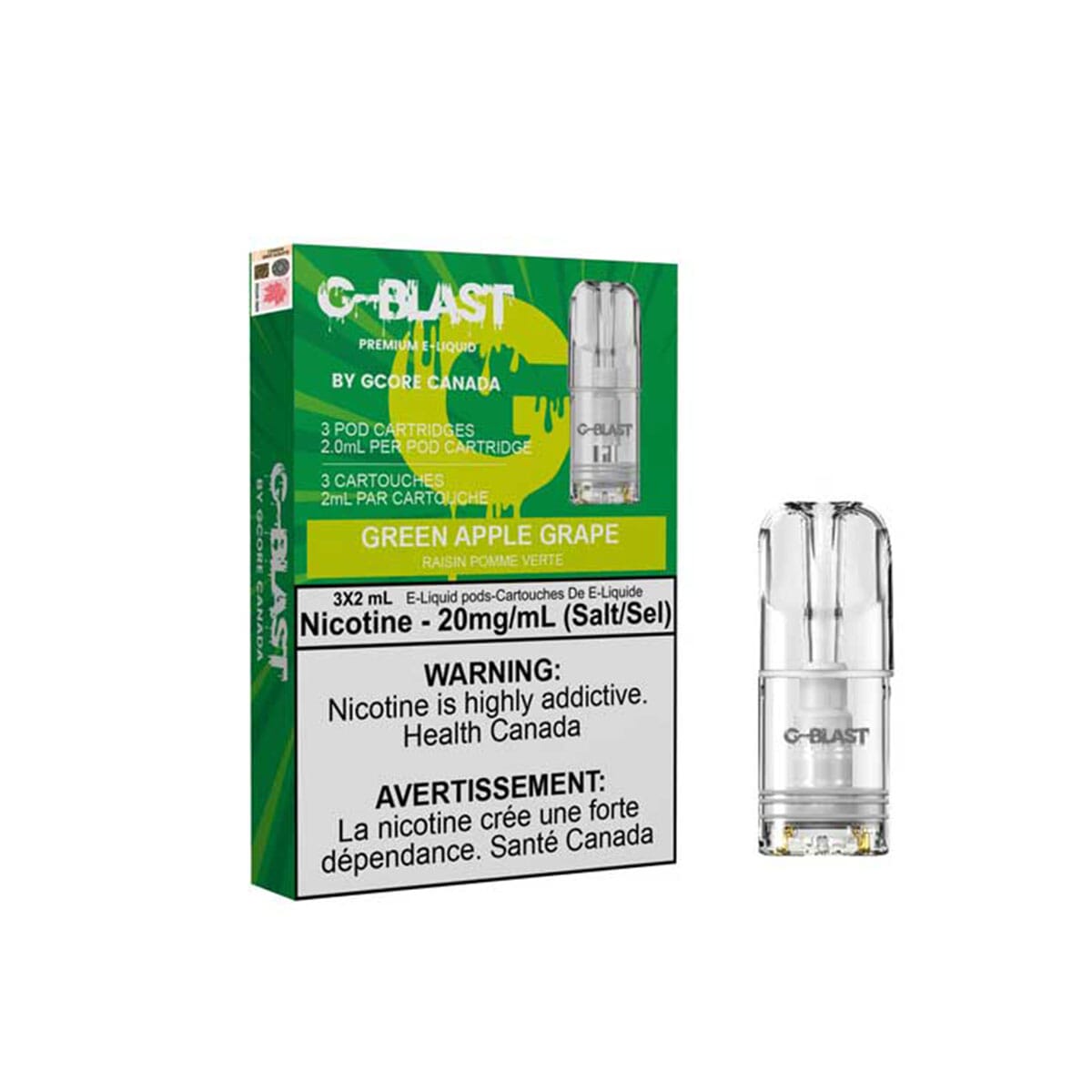 Stlth Compatible G-Blast Green Apple Grape Vape Pods Pre-filled Pod Gcore