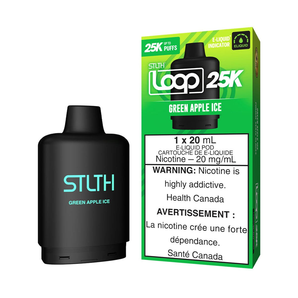 STLTH Loop 25K Green Apple Ice Disposable Vape Pod Disposable STLTH