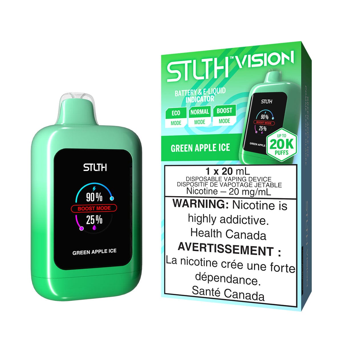 STLTH Vision Green Apple Ice Disposable Vape Disposable STLTH