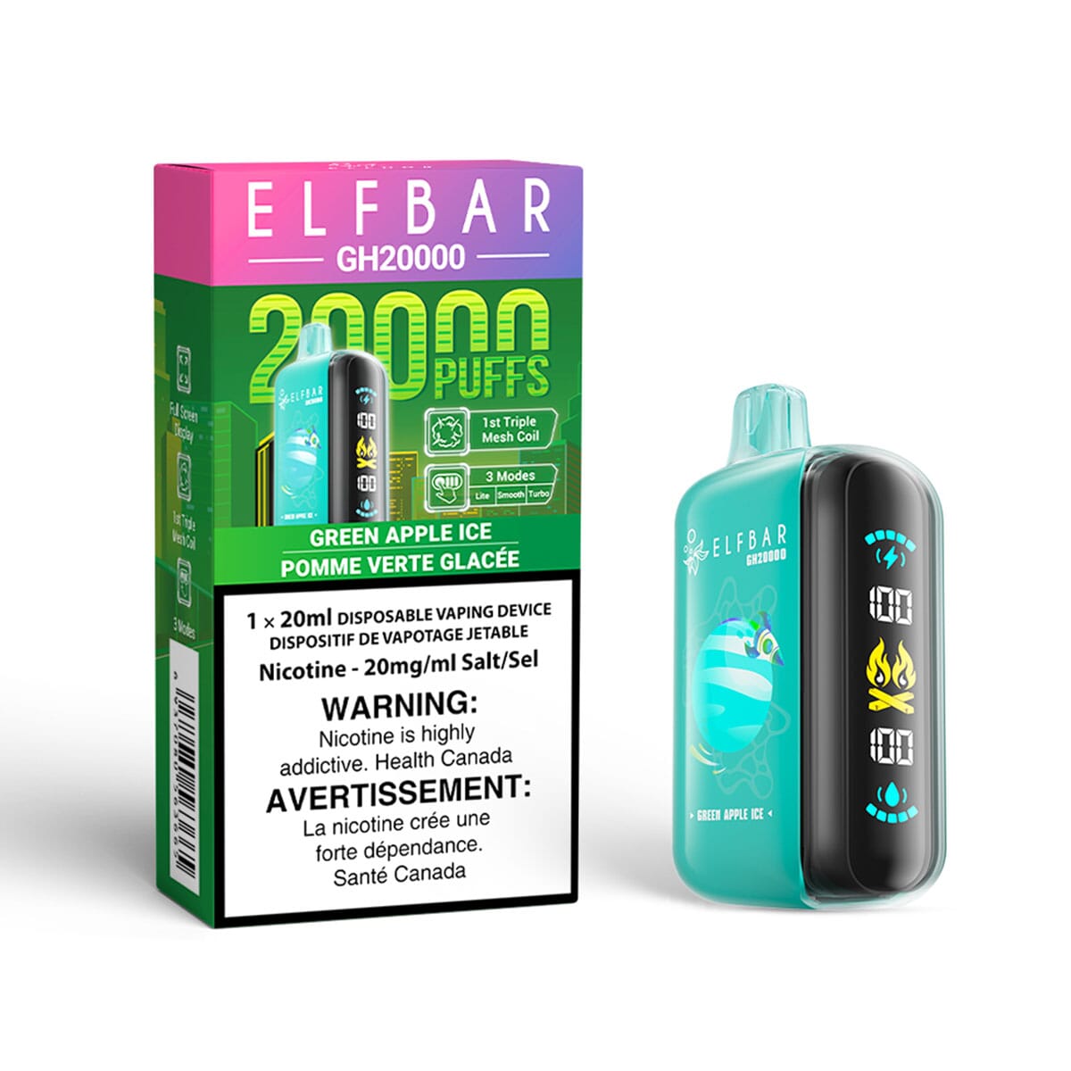 Elf Bar GH20K Green Apple Ice Disposable Vape Disposable Elf Bar