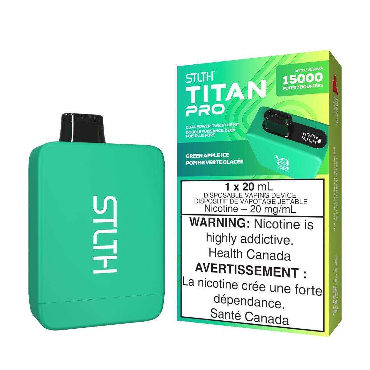 STLTH Titan Pro Green Apple Ice Disposable Vape Disposable STLTH
