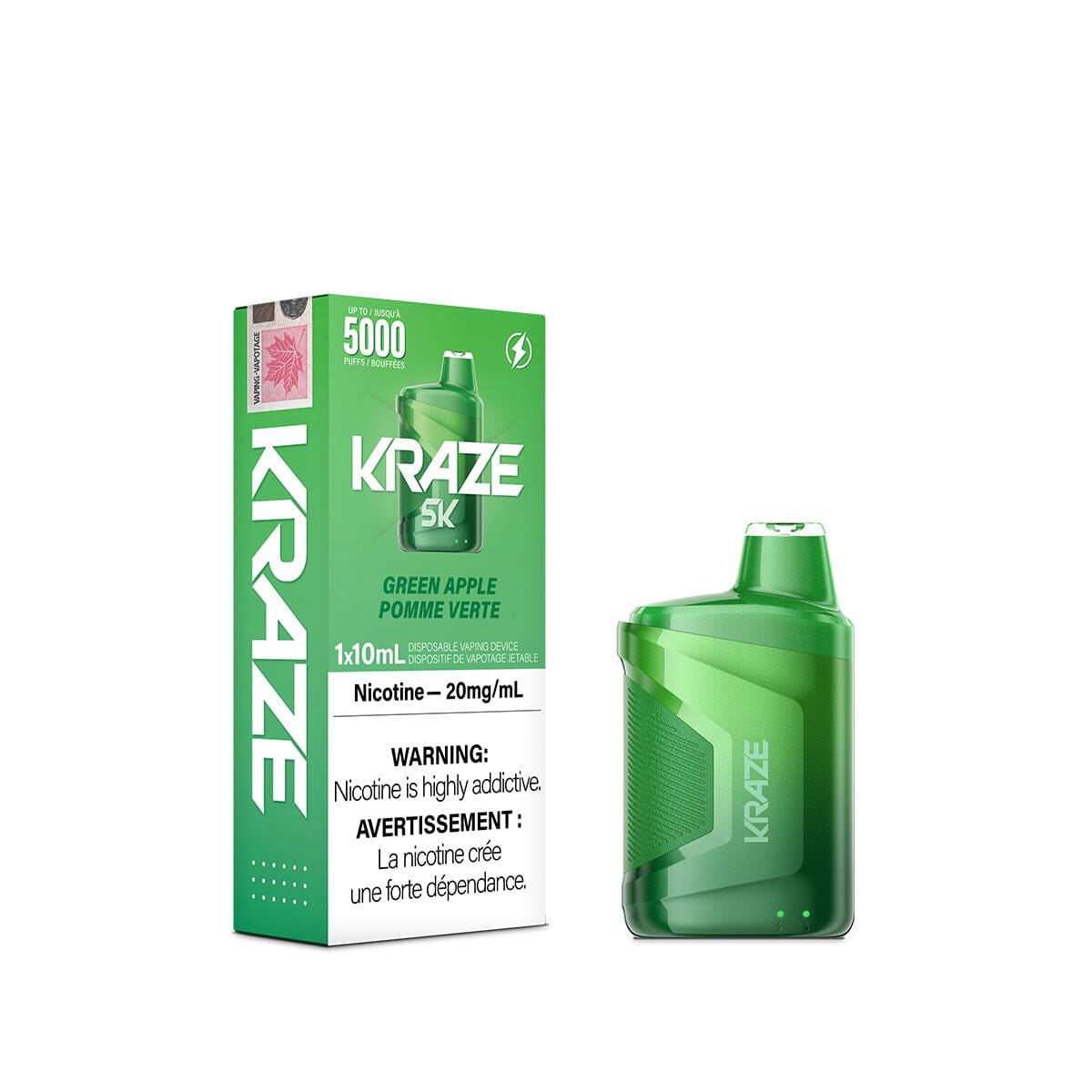 Kraze 5000 Green Apple Disposable Vape Pen Disposable Kraze