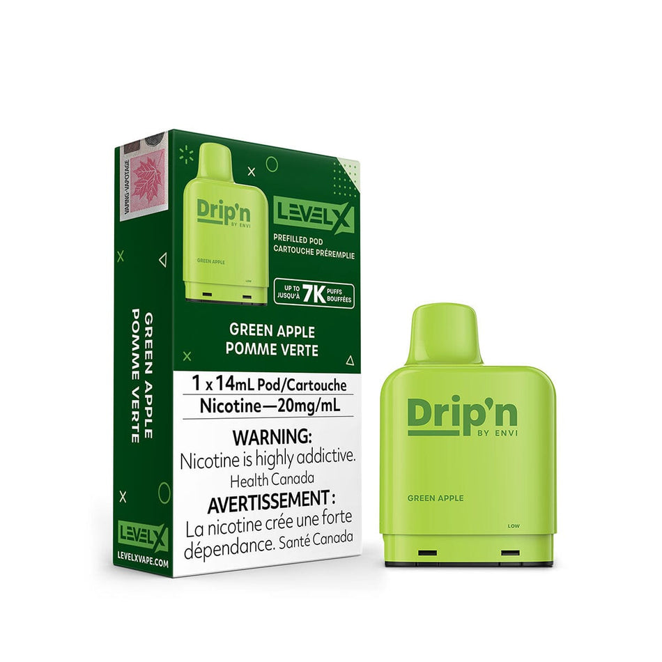 Drip'n Level X Green Apple Disposable Vape Pod Disposable Drip'n