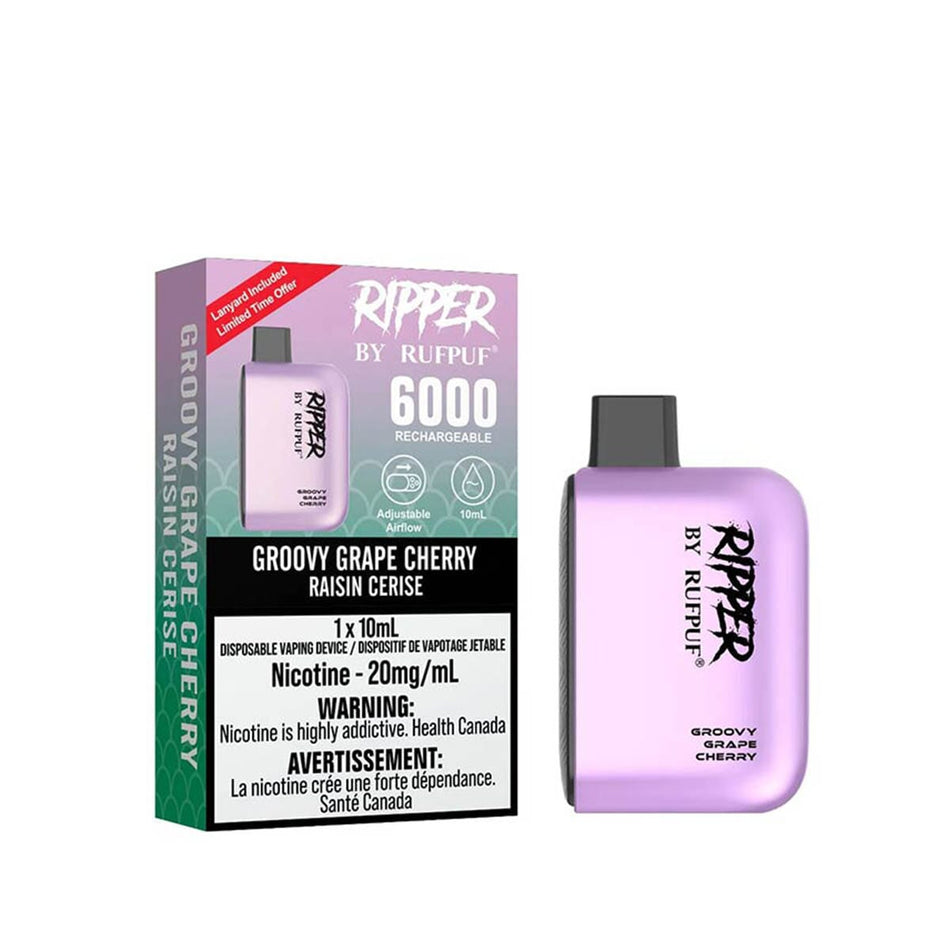 Gcore RUFPUF 6000 Groovy Grape Cherry Disposable Vape Pen Disposable Gcore RUFPUF 6000